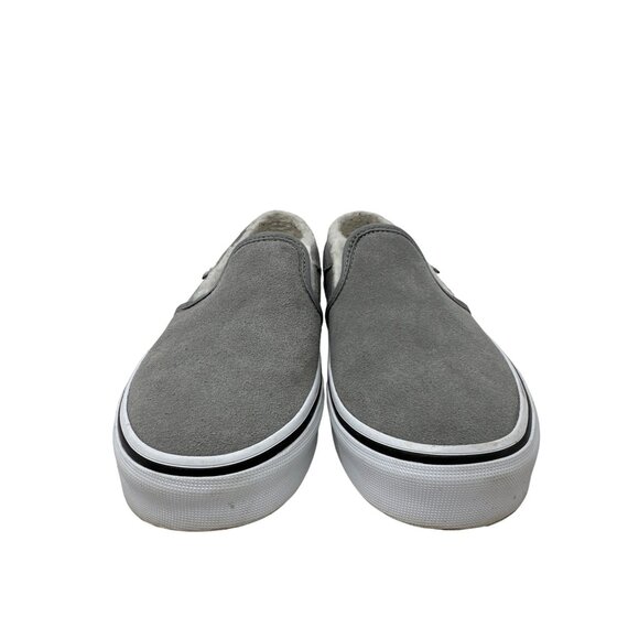 Vans Asher Suede Drizzle Grey Sherpa Slip On Skate Shoes Women's Size 6.5 - Picture 5 of 11